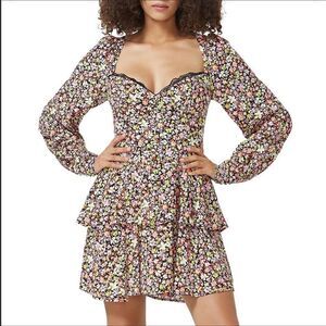 🌻AFRM Fit & Flared Floral Black Dress